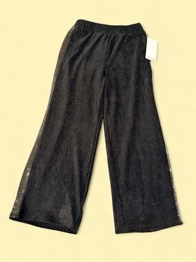 Eyeshadow Black Girls' Casual Wide-Leg Pants